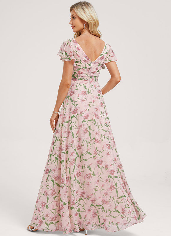 Robe Trapèze Mousseline Fendue - gallery 4