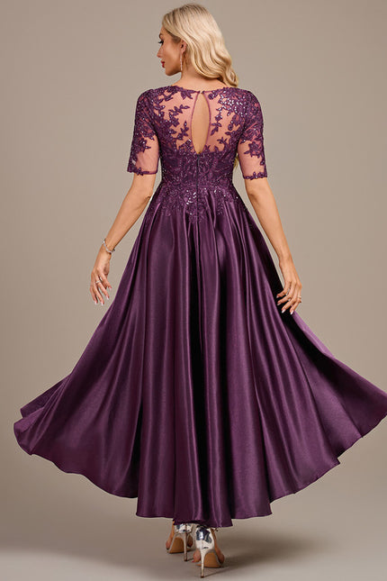 Robe Trapèze Satinée Prunelle - gallery 5