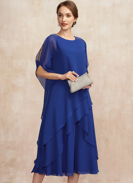 Robe Trapèze Bleu Cascade Chic
