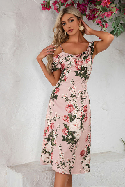 Robe Trapèze Fleur De Pêche - gallery 3
