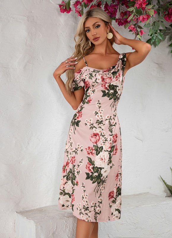 Robe Trapèze Fleur De Pêche - gallery 3