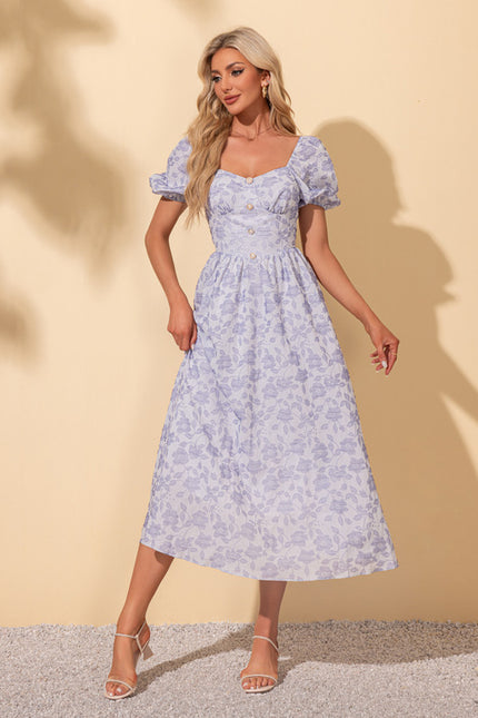 Robe Trapèze Rosée Épanouie - gallery 1
