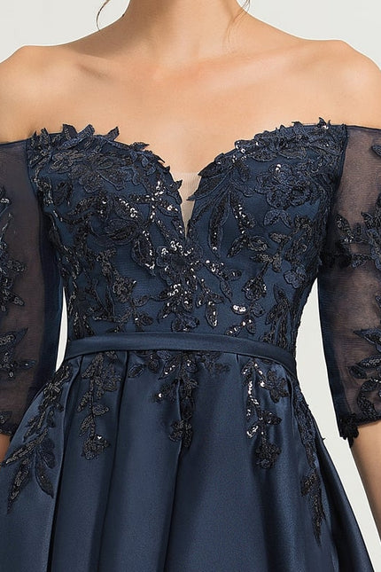 Robe Trapèze Élégance Marine Éclatante - gallery 4