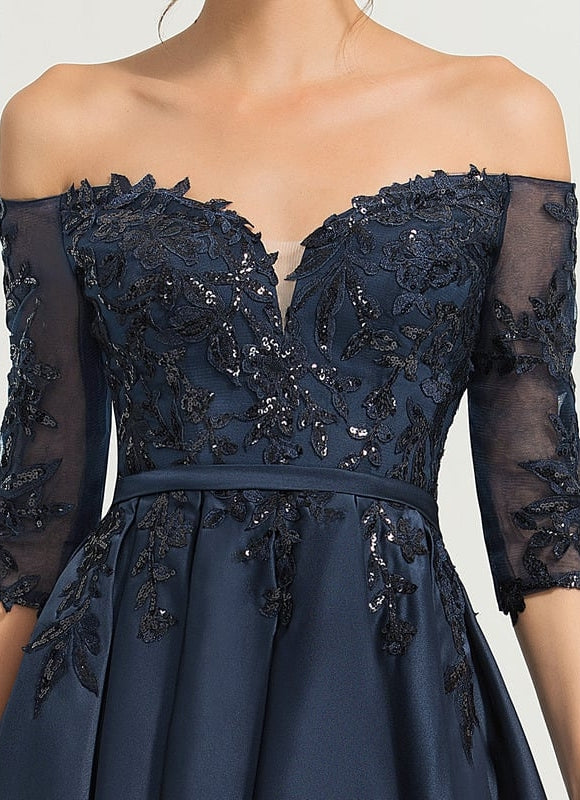Robe Trapèze Élégance Marine Éclatante - gallery 4