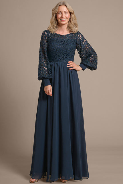 Robe Trapèze Élégante Noir Opalescent - gallery 2