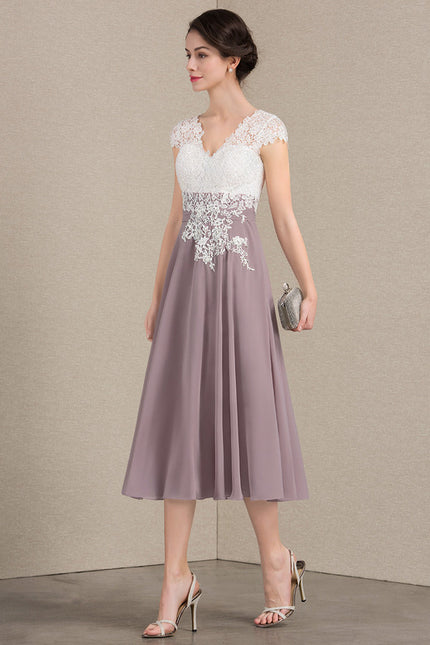 Robe Trapèze Violet Éclat Satiné - gallery 1