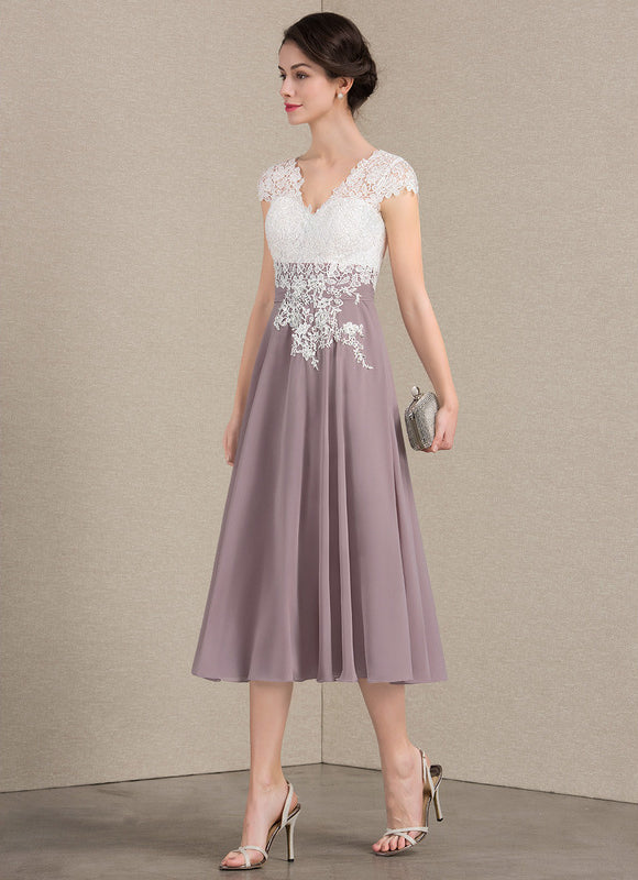 Robe Trapèze Violet Éclat Satiné - gallery 1