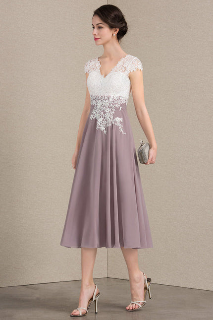 Robe Trapèze Violet Éclat Satiné - gallery 1