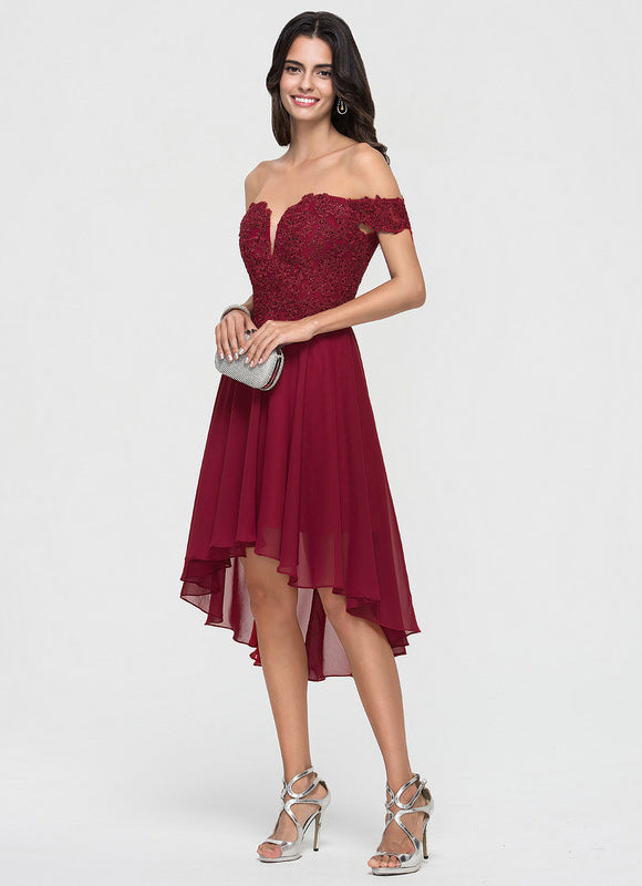 Robe Trapèze Asymétrique Velours - gallery 2