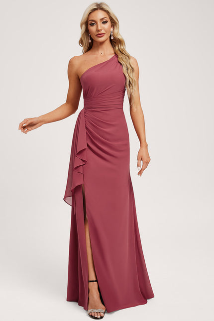 Robe Trapèze Asymétrique Beige - gallery 2