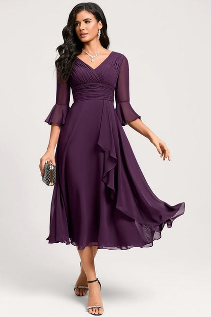 Robe Trapèze Florale Marine - gallery 5