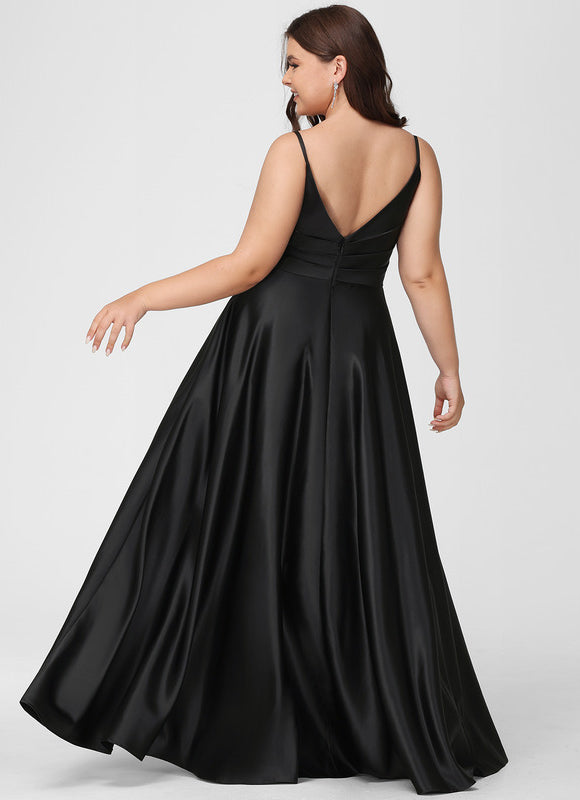 Robe Trapèze Satin Noir Chic - gallery 7