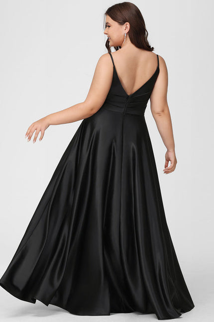 Robe Trapèze Satin Noir Chic - gallery 7
