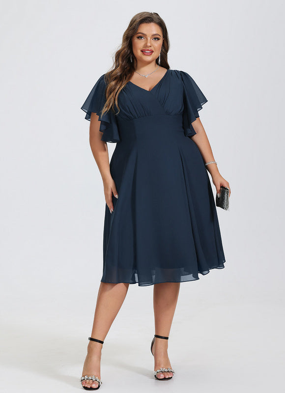 Robe Trapèze Drapé Élégant Chic - gallery 5