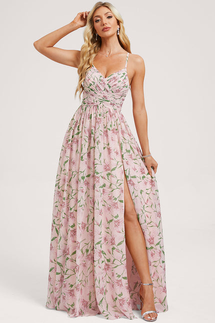 Robe Trapèze Longue Beige Élégante - gallery 2