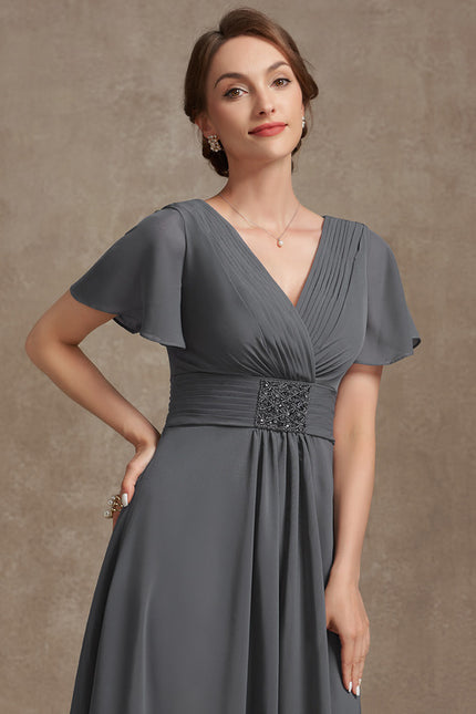 Robe Trapèze Gris Élégance Sereine - gallery 1