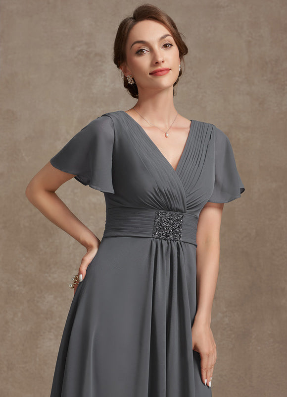 Robe Trapèze Gris Élégance Sereine - gallery 1