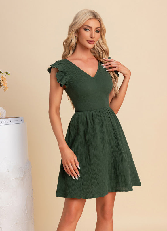Robe Trapèze Verte Chic - gallery 4