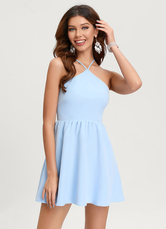 Robe Trapèze Céleste Bleue - gallery 3