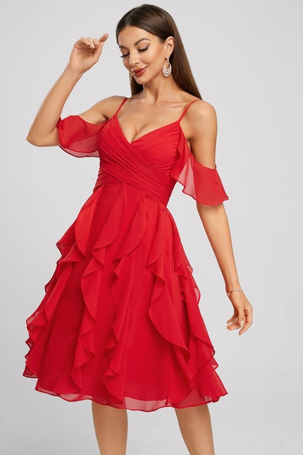 Robe Trapèze Rouge Éclatant