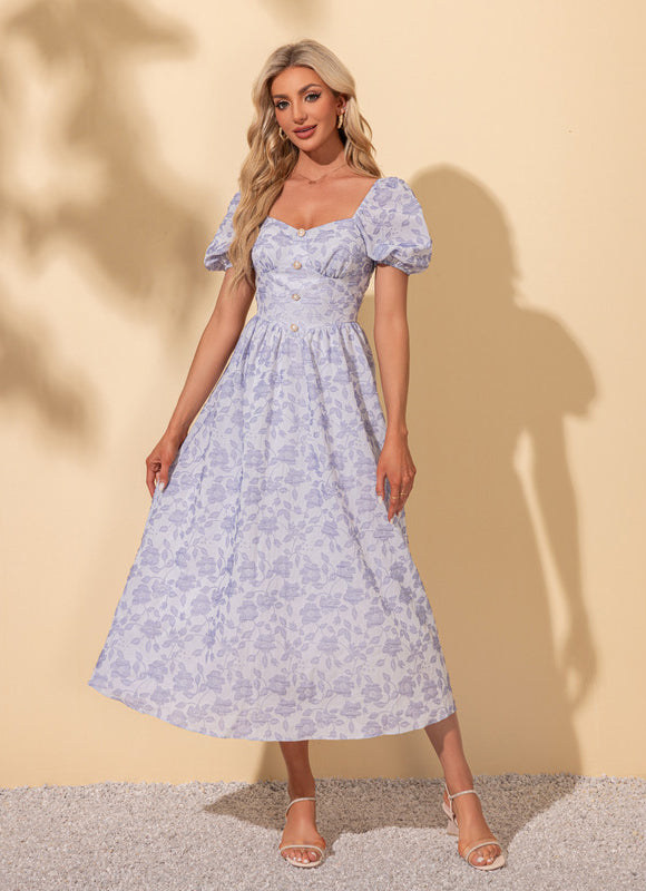 Robe Trapèze Rosée Épanouie