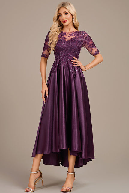 Robe Trapèze Satinée Prunelle - gallery 2
