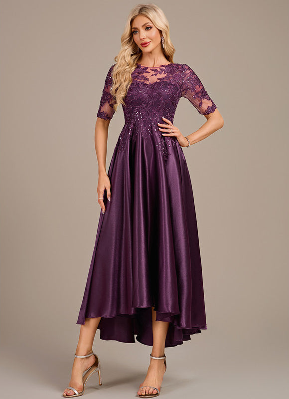 Robe Trapèze Satinée Prunelle - gallery 2
