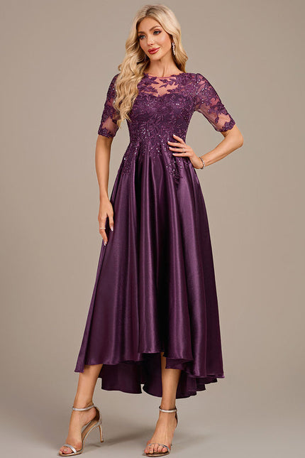 Robe Trapèze Satinée Prunelle - gallery 2