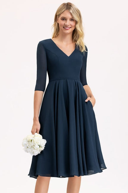 Robe Trapèze Drapé Élégant Chic