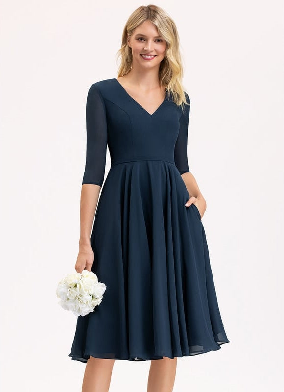 Robe Trapèze Drapé Élégant Chic