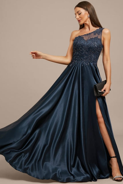 Robe Trapèze Asymétrique Scintillante - gallery 3