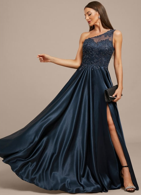 Robe Trapèze Asymétrique Scintillante - gallery 3