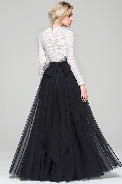 Robe Trapèze Tulle Noir Éthéré - gallery 3