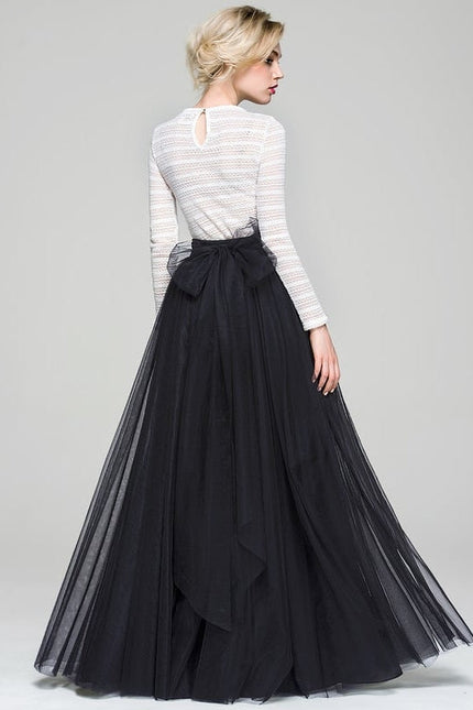 Robe Trapèze Tulle Noir Éthéré - gallery 3