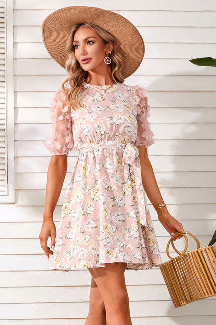 Robe Trapèze Noire Florale - gallery 5