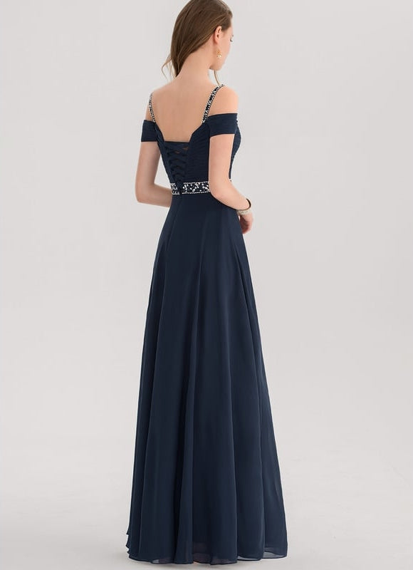 Robe Trapèze Bleu Marine Élégante - gallery 2