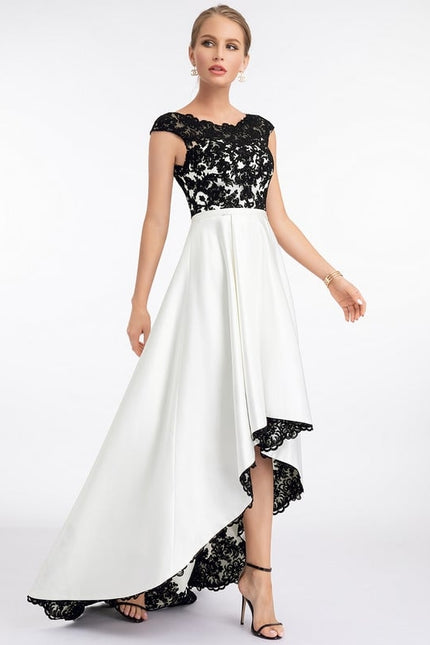 Robe Trapèze Éclat Noir Blanc - gallery 4