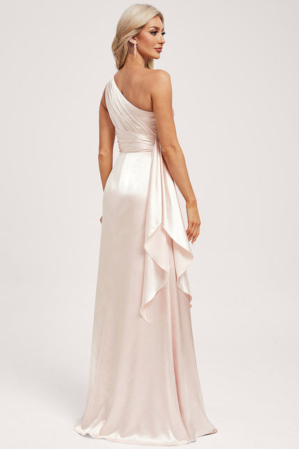 Robe Trapèze Bleu Satiné Élégant - gallery 4