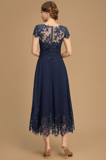 Robe Trapèze Bleu Élégance Chic - gallery 2