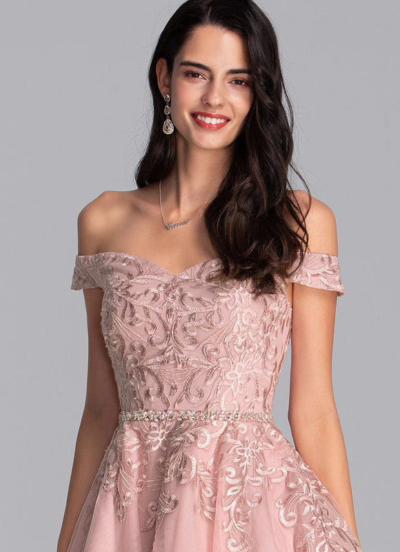 Robe Trapèze Chuchotement Poudré - gallery 1
