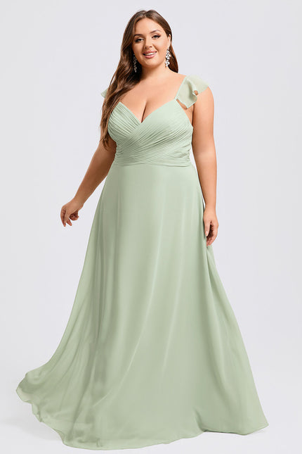 Robe Trapèze Mousseline Fendue - gallery 8