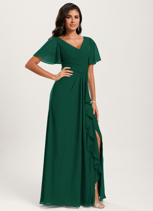 Robe Trapèze Mousseline Fendue - gallery 1