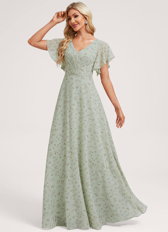 Robe Trapèze Mousseline Fendue - gallery 2