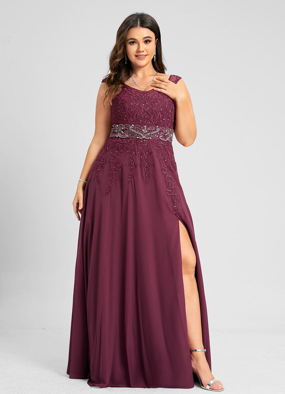 Robe Trapèze Aubergine Élégante - gallery 8
