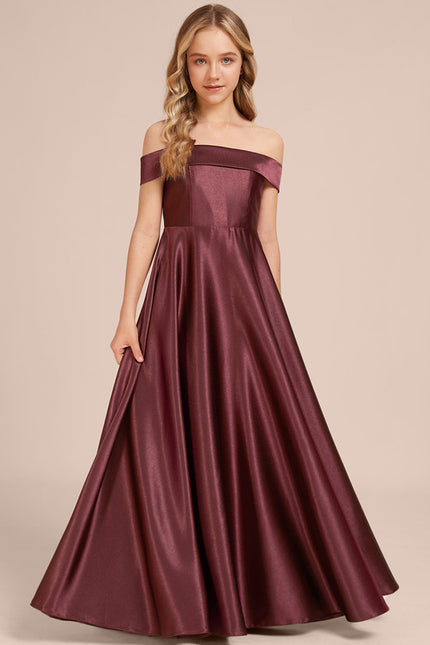 Robe Trapèze Satin Prune Chic - gallery 1