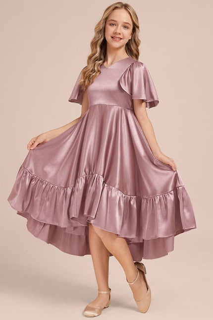 Robe Trapèze Satin Ciel - gallery 6