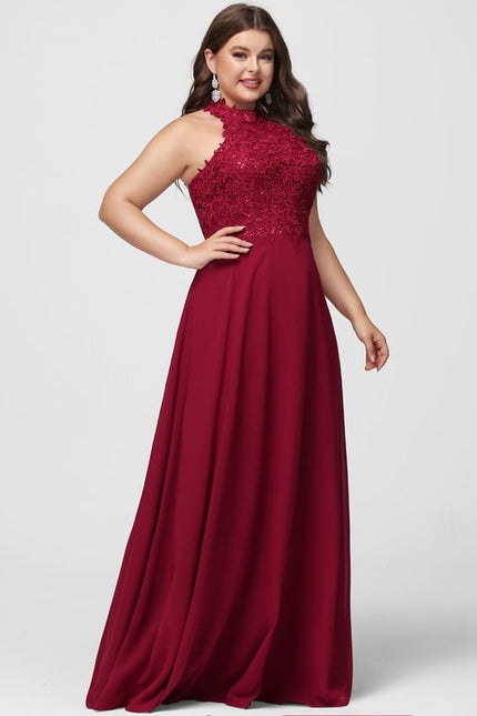 Robe Trapèze Rouge Éblouissant - gallery 8