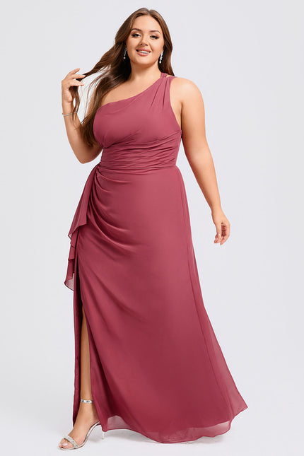 Robe Trapèze Asymétrique Beige - gallery 8