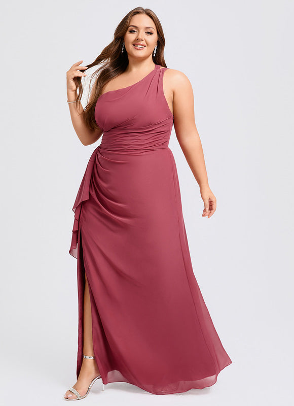 Robe Trapèze Asymétrique Beige - gallery 8