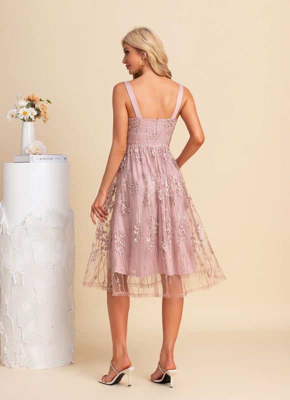 Robe Trapèze Éphémère Rose - gallery 2